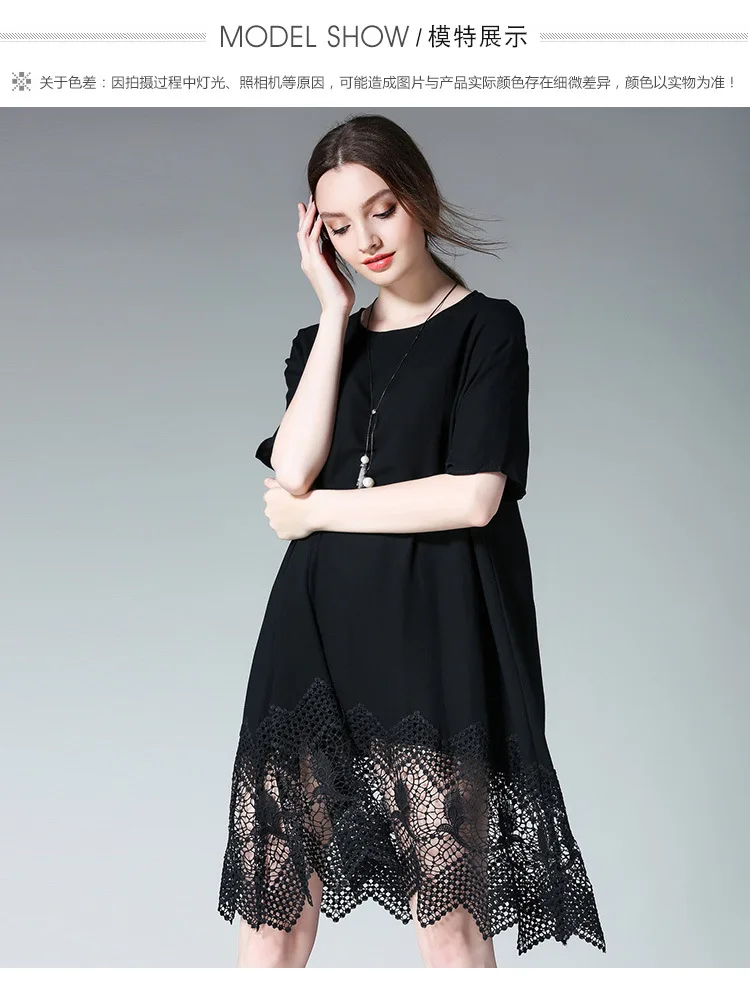 Новинка 2017 летнее женское хлопковое льняное платье кружевное лоскутное ажурное