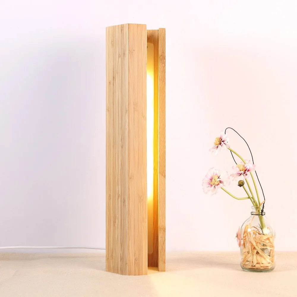 

Креативная Светодиодная настольная лампа с регулируемой яркостью деревянный Настольный светильник USB Bamboo ночник прикроватная тумбочка дл...