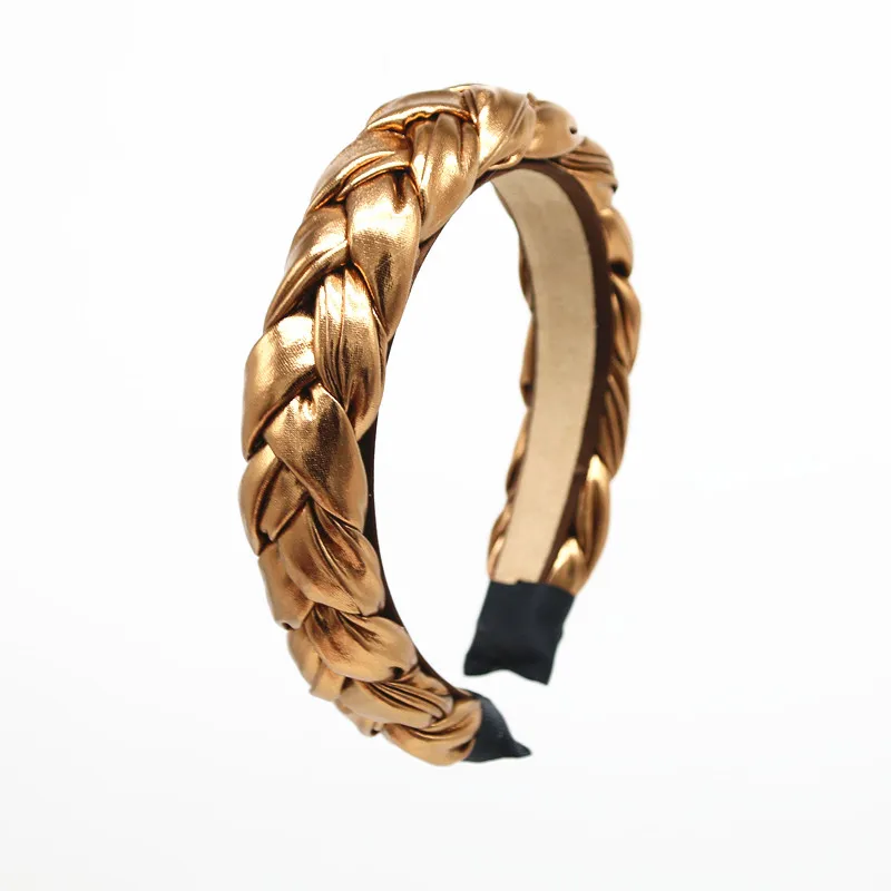 Широкий Плетеный обруч для волос из искусственной кожи шириной 3 см простой