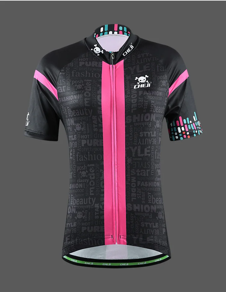 Cheji новый бренд горячей стиль женщин комплект черный дышащий с коротким рукавом