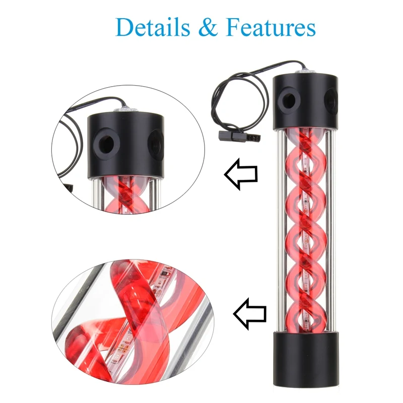 Светодиодный алюминиевый чехол с Т вирусным вращением резервуар для воды