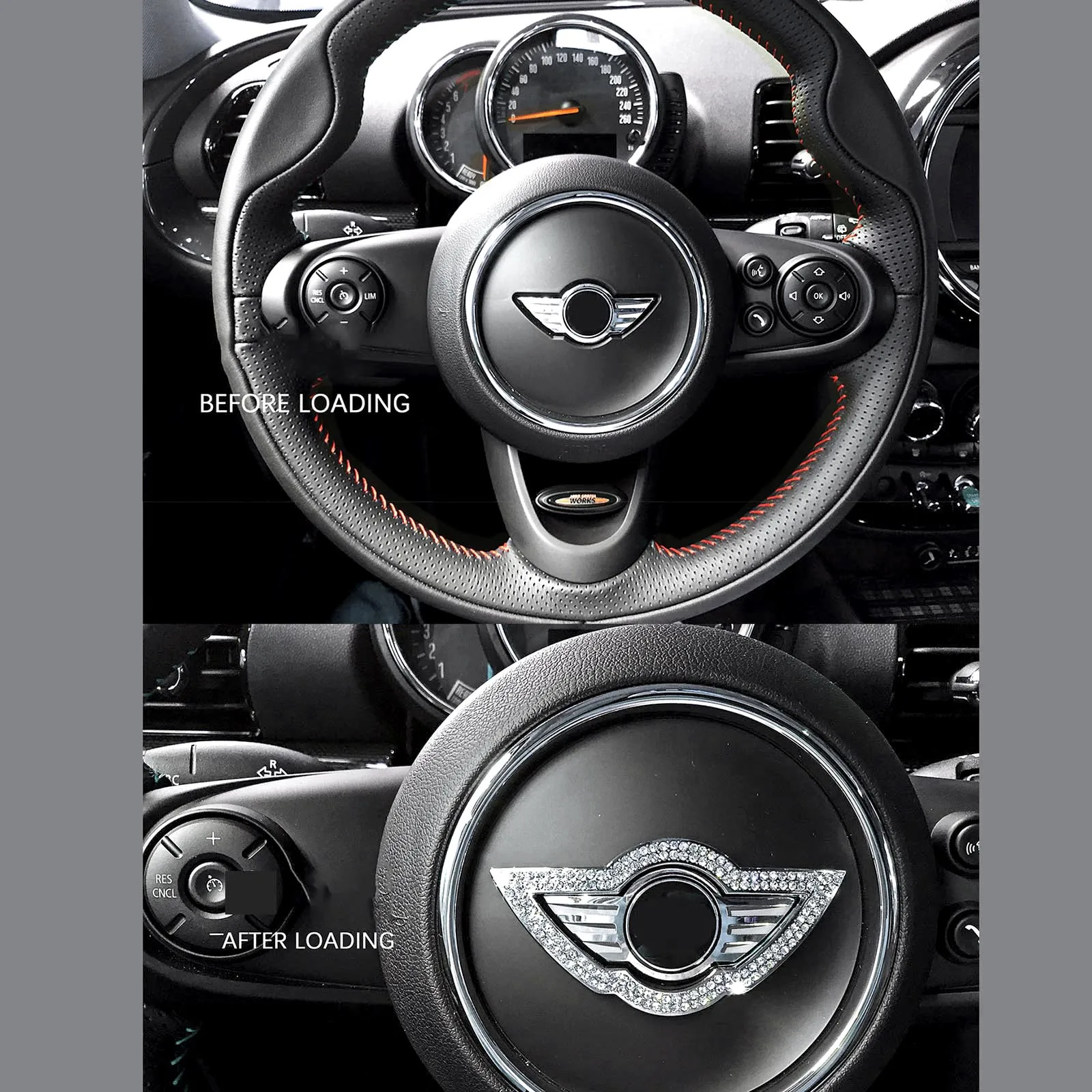 Логотип на руль украшение со стразами-кристаллами для Mini Cooper Countryman хэтчбек