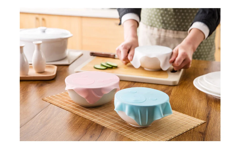 Многоразовая силиконовая обертка, эластичная крышка, захват, пленка для сохранения свежести пищи, крышка для микроволновой печи, нагревательная крышка, 18 см x 18 см