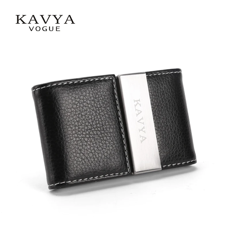 KAVYA деловой держатель именных карт лазерный брендовый магнитный замок из
