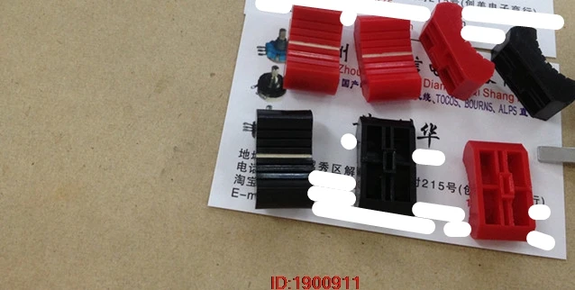 5 шт./лот миксер фейдер прямые шапки Потенциометр ручка черный красный отверстие 4