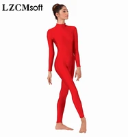lzcmsoft women full body mock neck long sleeve ballet unitards bodysuit adult lycra spandex dance suit show costumes