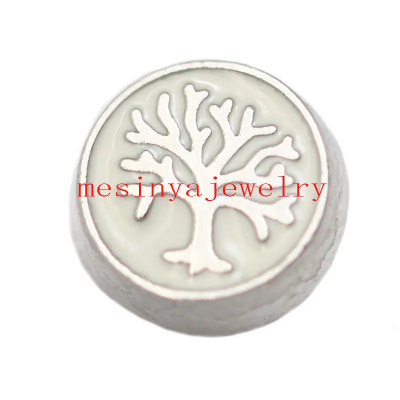 10 шт. белые Подвески в виде Древа Жизни для стеклянного медальона|floating charms|floating