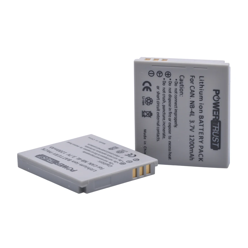 PowerTrust 3 шт. 1200 мАч NB-4L NB 4L NB4L батарея для камеры Canon IXUS 30 40 50 55 60 65 80 100 I20 PowerShot SD1000 1100 |