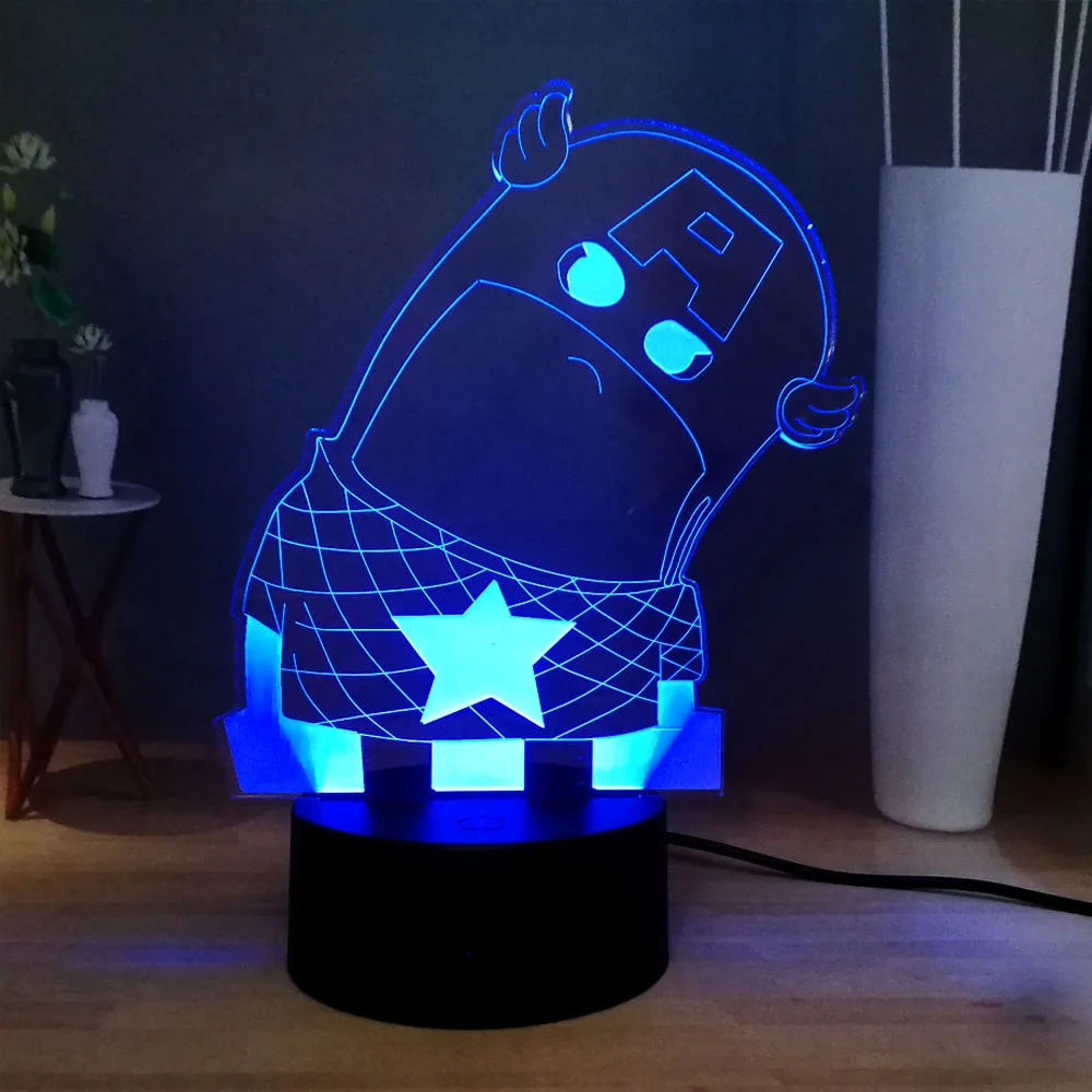 Милый Мститель фильм чудесный герой Капитан Америка светодиодный ночник RGB