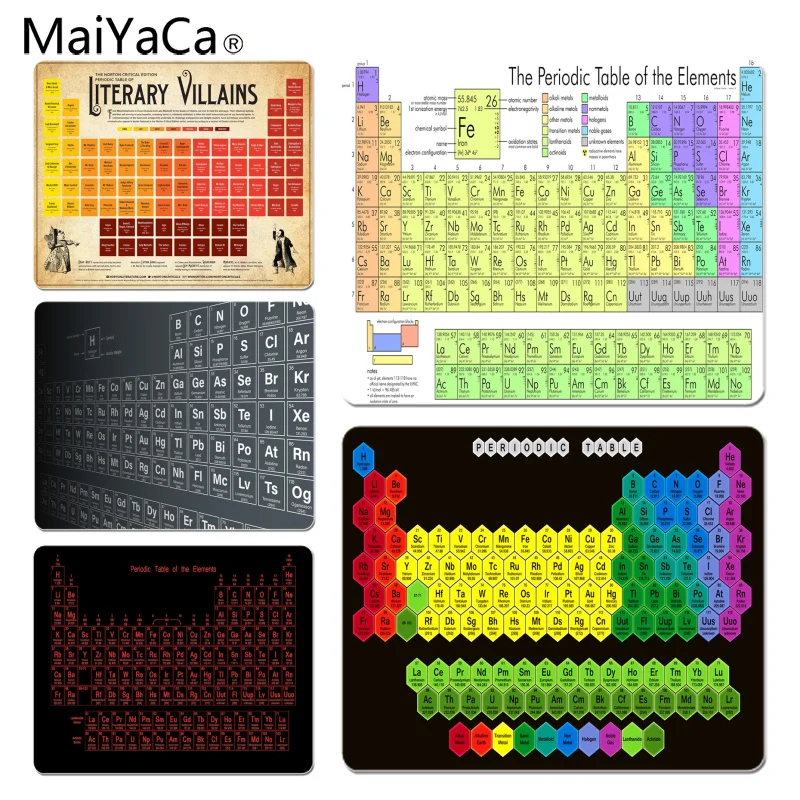 MaiYaCa 2018 Новый периодический Настольный коврик для мыши, игровые коврики размером 180x220x2 мм и 250x290x2 мм, маленький коврик для мыши