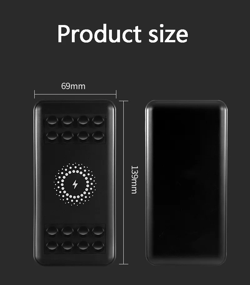 20000mAh Wireless Charger Power Bank For iPhone Xs 3 USB Battery With suction cup Powerbank Samsung S9 S8 | Мобильные телефоны и
