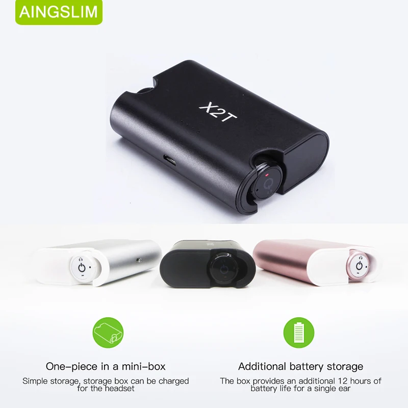 Мини наушники AINGSLIM Bluetooth 4 2 стереонаушники гарнитура настоящие Беспроводные с