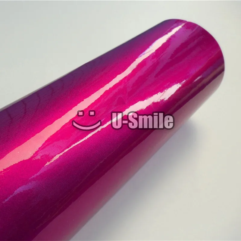 Best Quality Rose Red Glossy Candy Wrap Film Bubble Free For Car Wrapping |