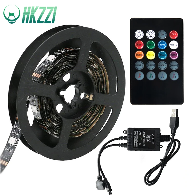 HKZZI 5050 USB СВЕТОДИОДНЫЙ светильник RGB 5 в 0 1 м 2 3 фоновая телевизионная цветная