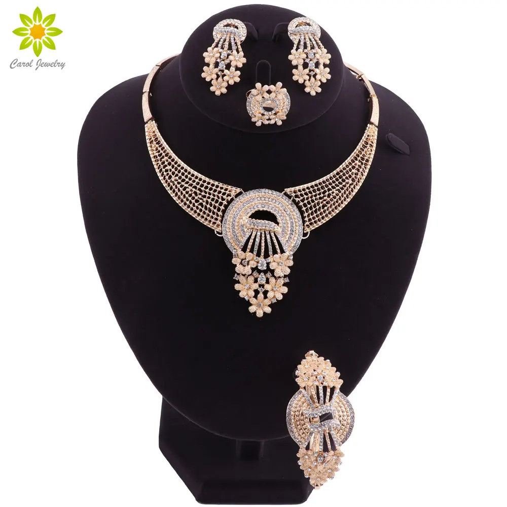 Модный комплект ювелирных изделий с африканскими бусинами и кристаллами