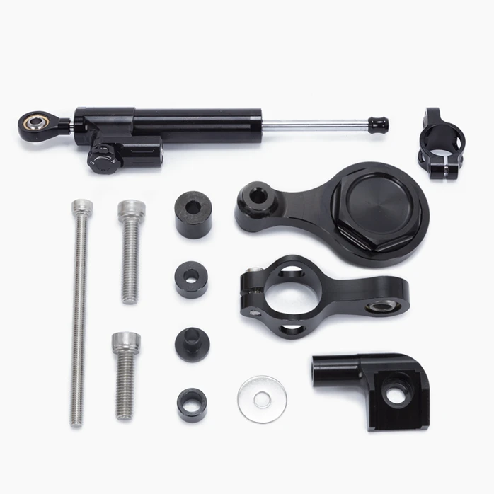 black GT мотор- для YAMAHA YZF R1 2002- R6 2006- мотоцикл рулевой Стабилизатор демпфер Монтажный кронштейн комплект - Цвет: black