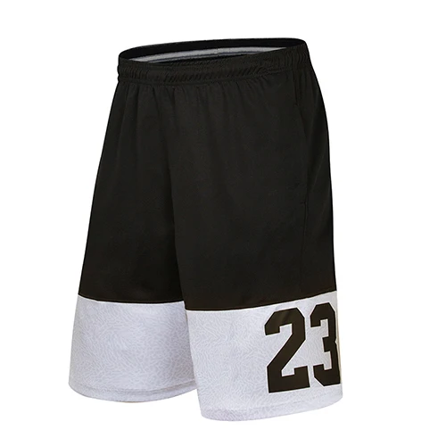 black with white Новинка, 23 буквы, мужские баскетбольные шорты, свободные пляжные шорты для тренировок, быстросохнущие шорты для спорта, бега - Цвет: black with white