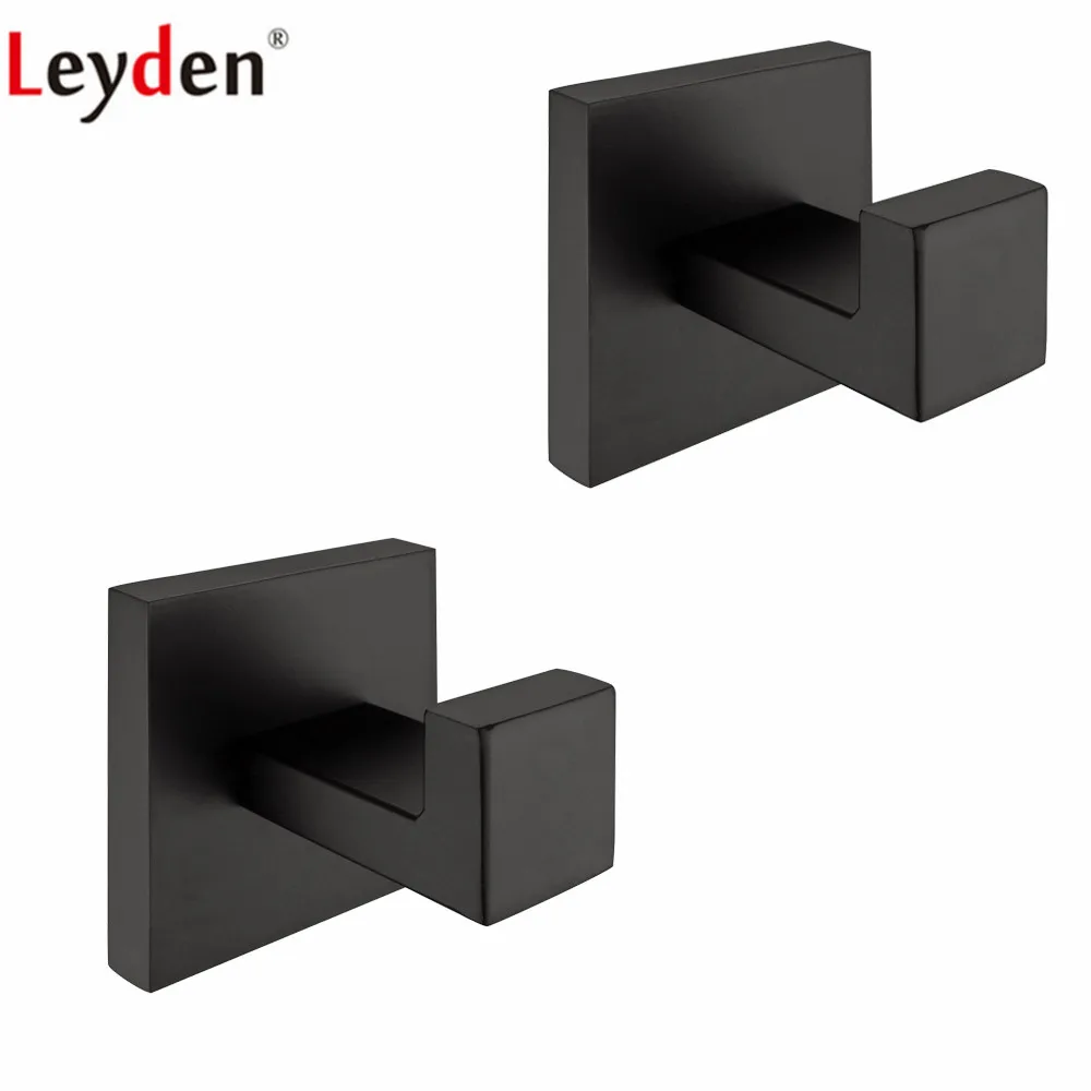 

Leyden Oil Rubbed Bronze Bathroom Accessories Set Black 304 Stainless Steel 2pcs Robe Hooks Wall Mounted Towel Clothes Hooks