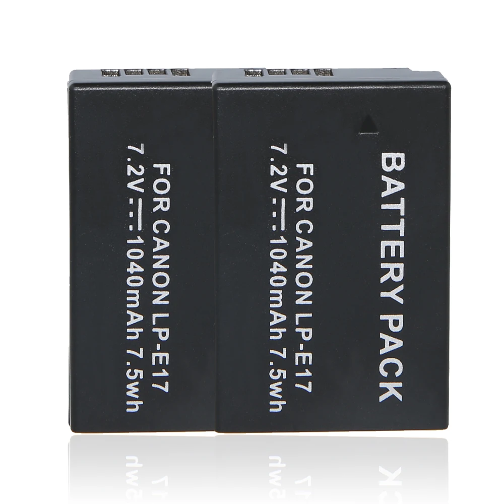 2 шт. LP E17 LPE17 7 V 1040mAh литий ионный цифровой аккумулятор для камеры canon EOS Rebel T6i 750D T6s