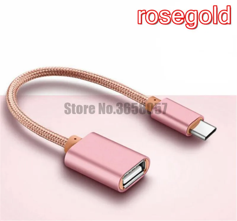 500 шт 15 см Плетеный Type C к USB 2 0/3 0 Женский адаптер OTG кабель для передачи данных Шнур