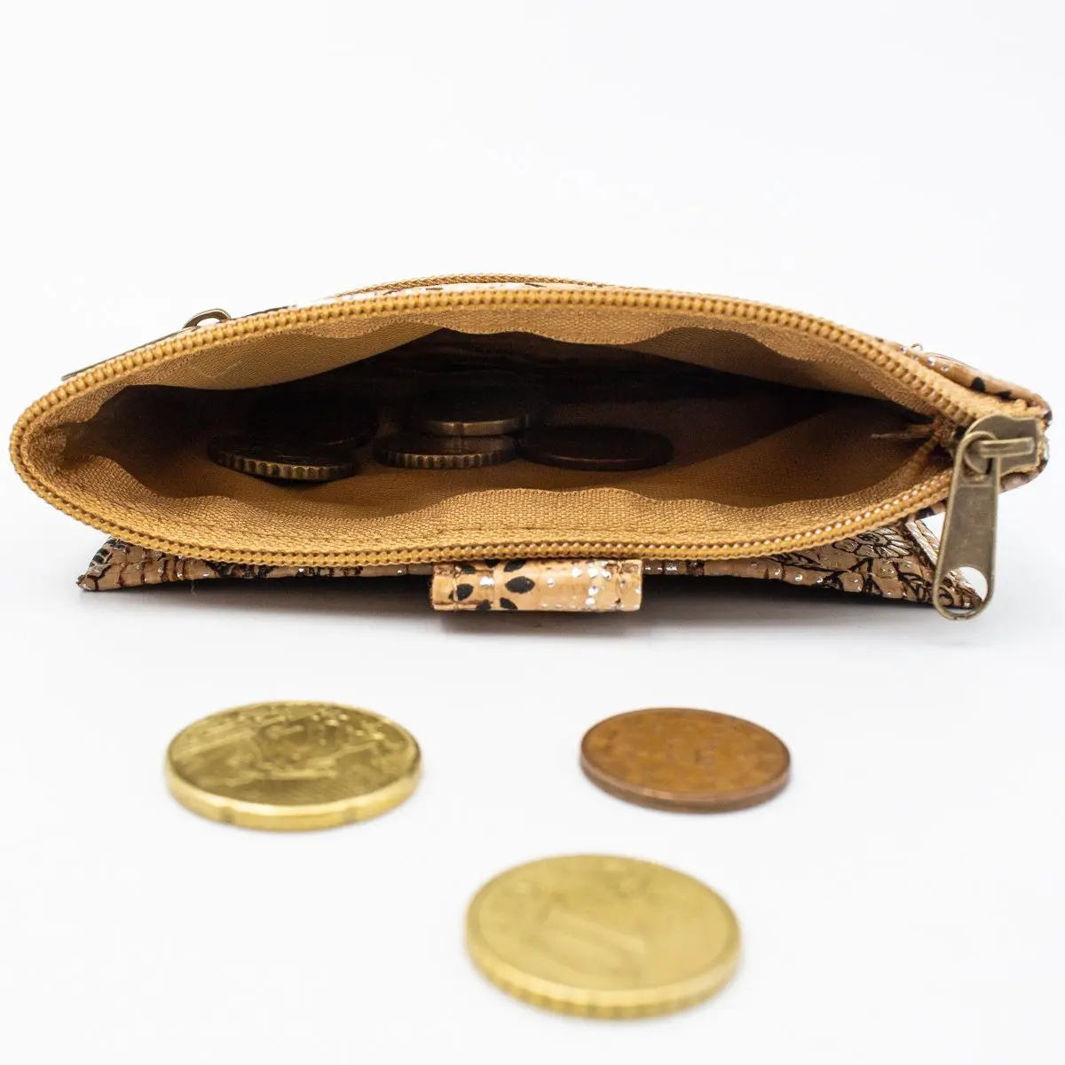 Тисненый Цветочный узорчатый пробковый маленький кошелек BAG 379 E|Зажимы для денег|