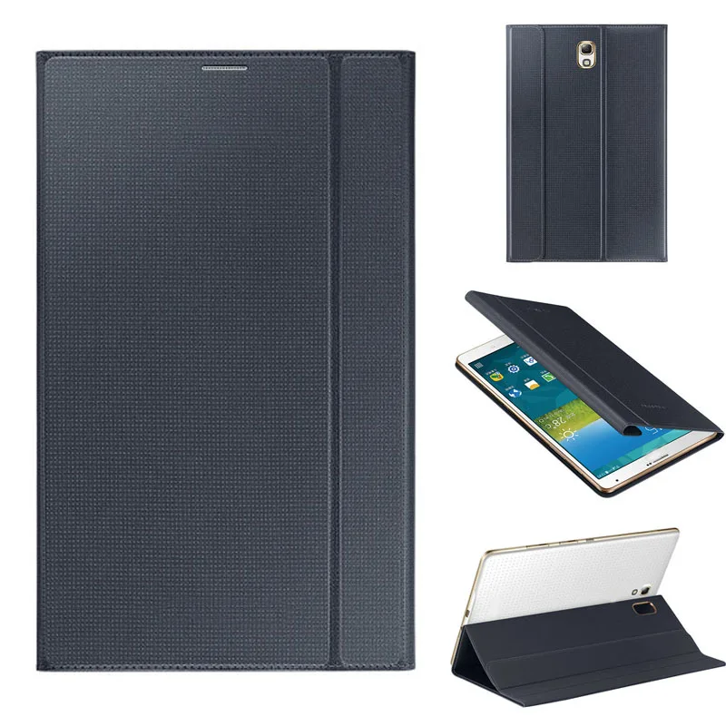 Новейший роскошный Ультратонкий умный кожаный чехол-кошелек для samsung Galaxy Tab S 8,4 T700 T705+(стилус+ пленка для экрана - Цвет: Черный