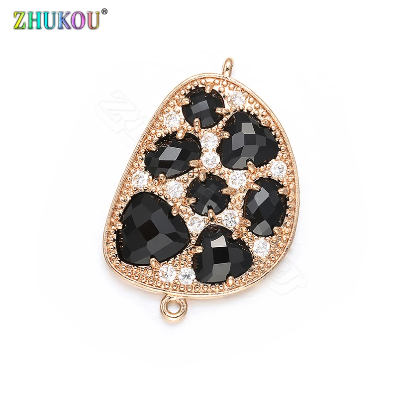 ZHUKOU 2019 21x31 мм DIY ювелирные аксессуары серёжки с камнем VD383A белый/черный/фиолетовый