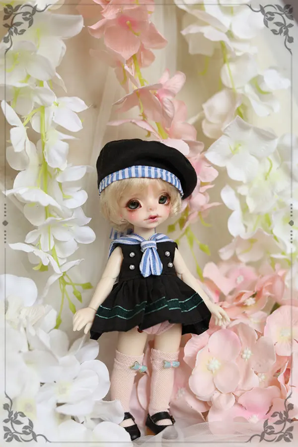 

BJD doll clothes suit white black dark blue Western style clothes Sailor suit for 1/6 1/8 BJD Imda3.0 doll clothes accessories