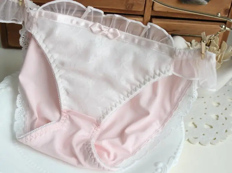 Трусики женские кружевные с жемчугом и бантом 100% реальные фотографии 2-я доставка