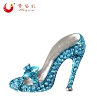 mzc 3 colors crysta shoes brooches pins blue high heels rhinestones brooches for women corsage lapel pins mujer brooch jewelry