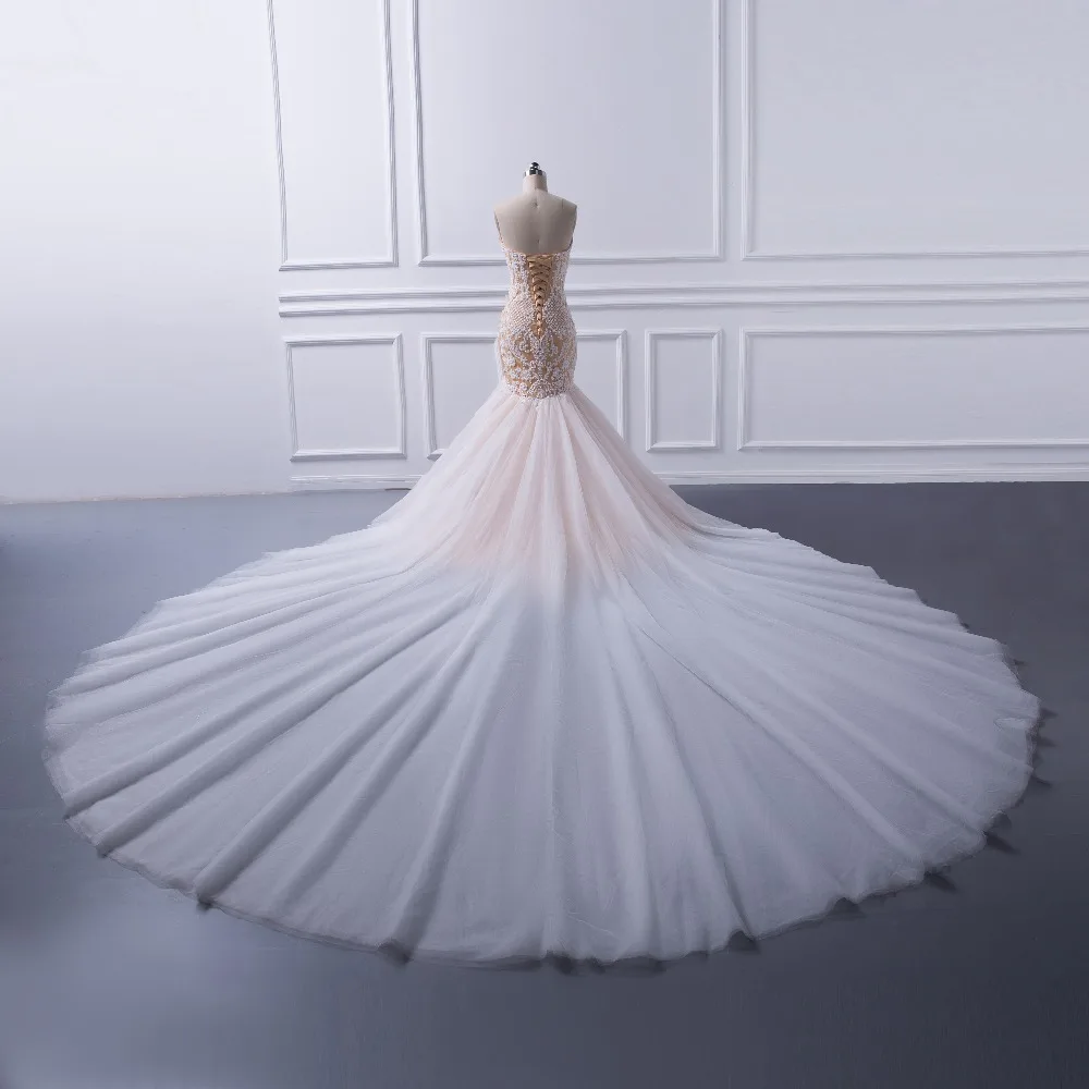 Vestidos De Novia элегантные свадебные платья без бретелек с декором из бисера хрусталя