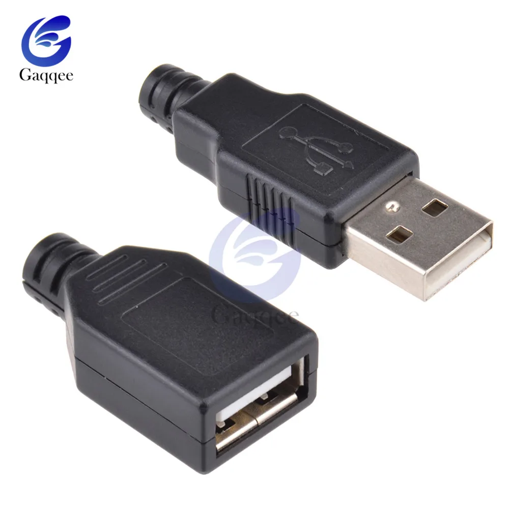 10 шт. 4 контактный разъем USB 2 0 типа A с черной пластиковой крышкой|Соединители| |