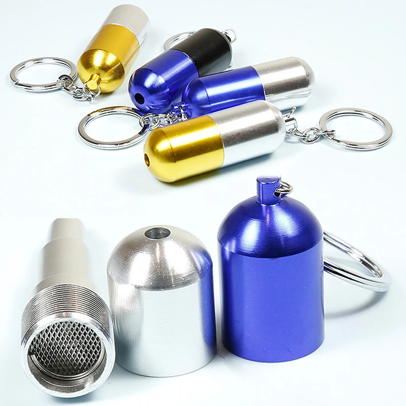 1 Pc Removable Metal Filter Retractable Pipes Keychain Smoki