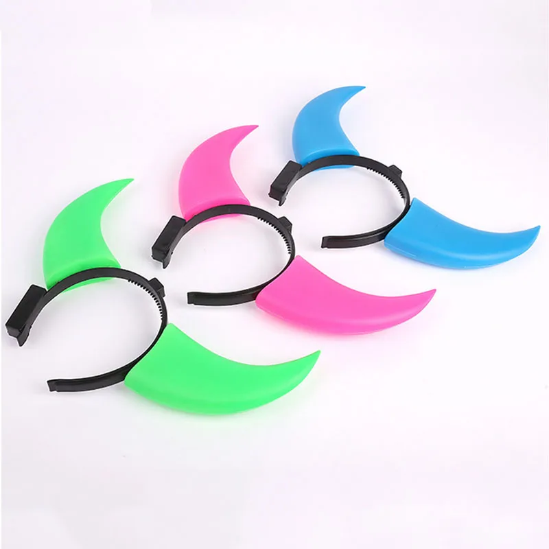 

Novelty LED Flashing Light Big Devil Horn Headband for Women Girl Wedding Bridal Christmas Headwear Hair Accessory