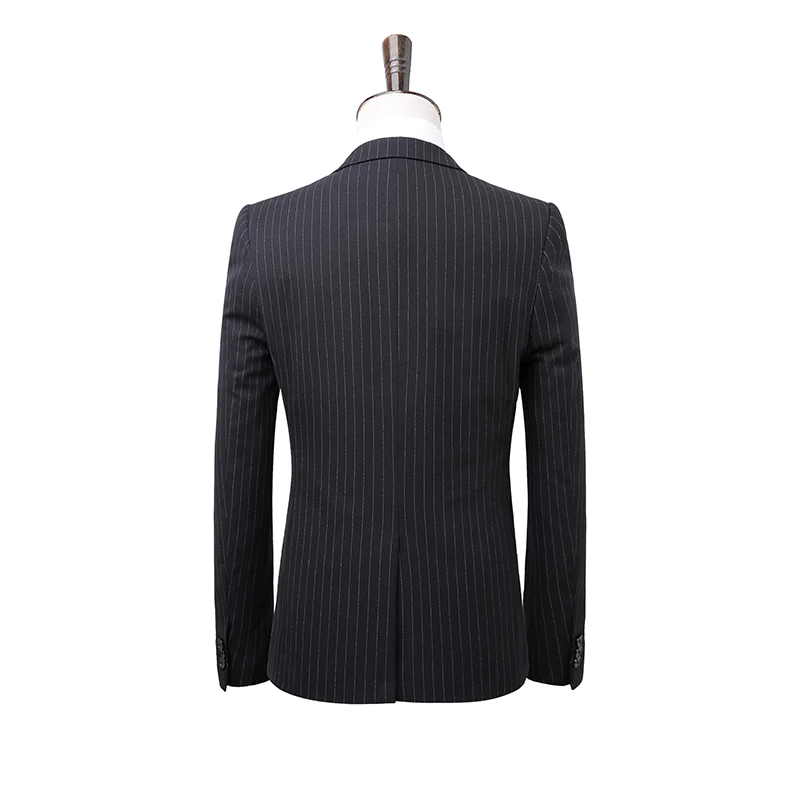 Plyesxale цвет: черный, синий костюм в полоску Для мужчин Slim Fit 3 предмета Для мужчин s Нарядные Костюмы для свадьбы классические костюмы для торжественных случаев для Для мужчин куртка брюки жилет Q281