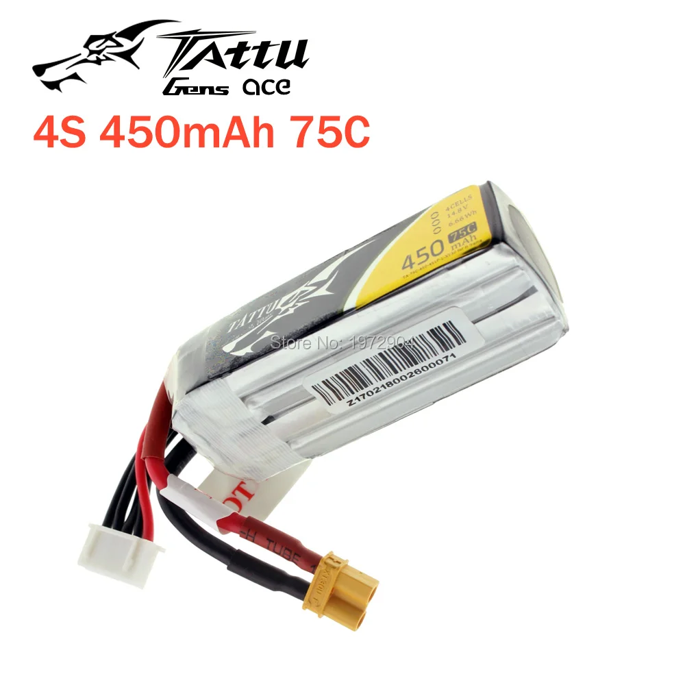Литий-полимерный аккумулятор TATTU 450 мАч 75C 2S 7 4 V 3S 11 1 4S 14 8 с XT30 разъемом Battey для RC FPV