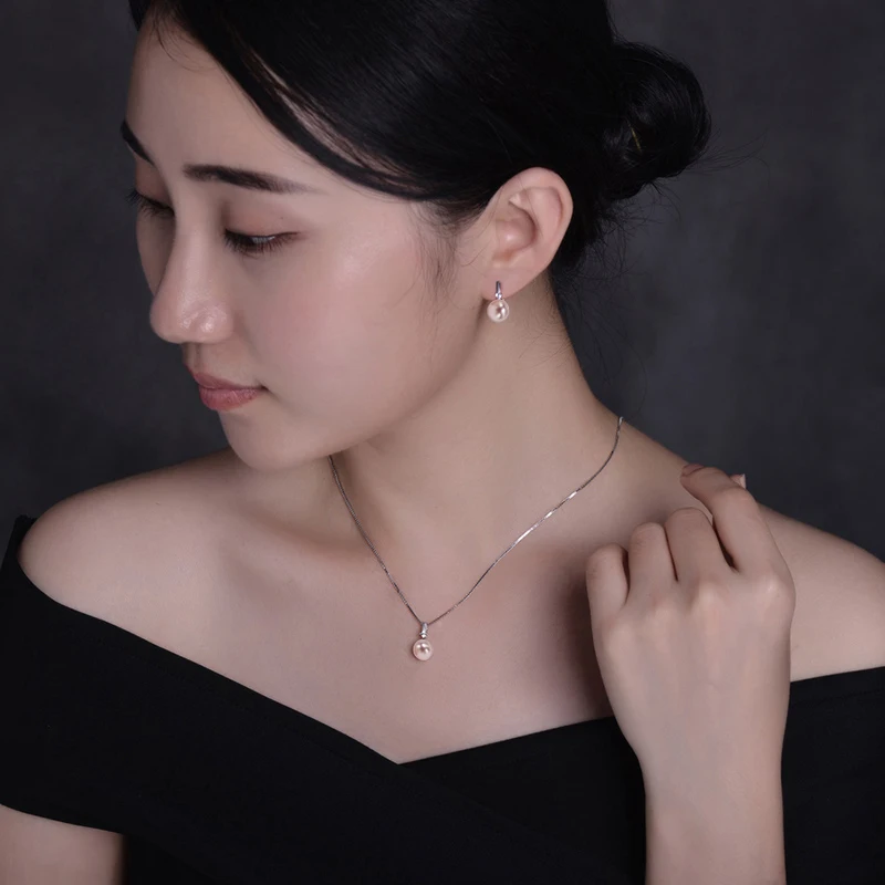 Женский комплект украшений из серебра 925 пробы с жемчугом|jewelry sets|gifts for womenpearl jewelry |