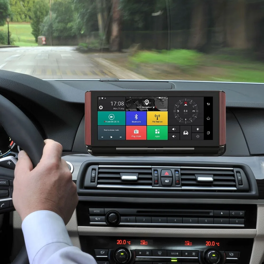 Автомобильный видеорегистратор 6 8 дюйма сенсорный экран Android 5 0 Wi Fi 1080P GPS