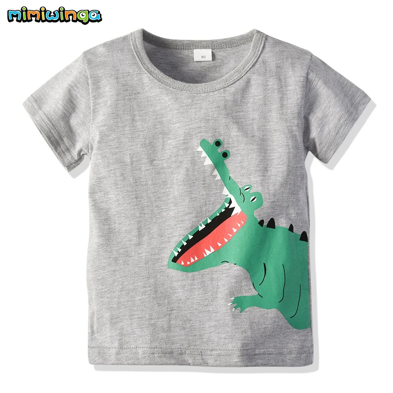 Mimiwinga 2019 Toddler Boys Clothes Set Gray Short Sleeve Dinosaur Cartoon Print T Shirt + Camo Shorts Baby Summer New |