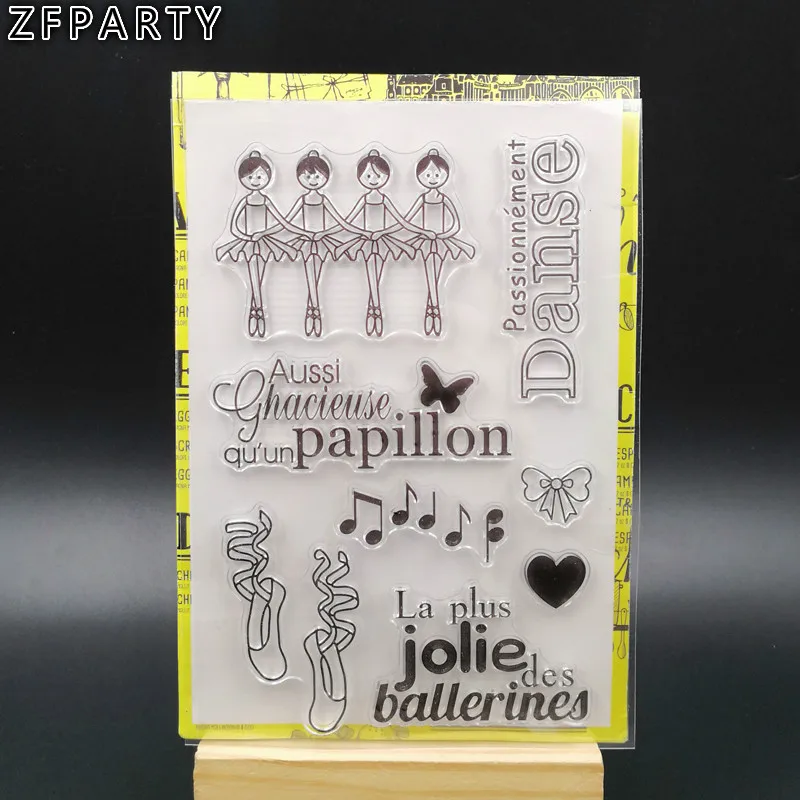 ZFPARTY чайный/балетный/торт прозрачный Французский силиконовый штамп/уплотнение