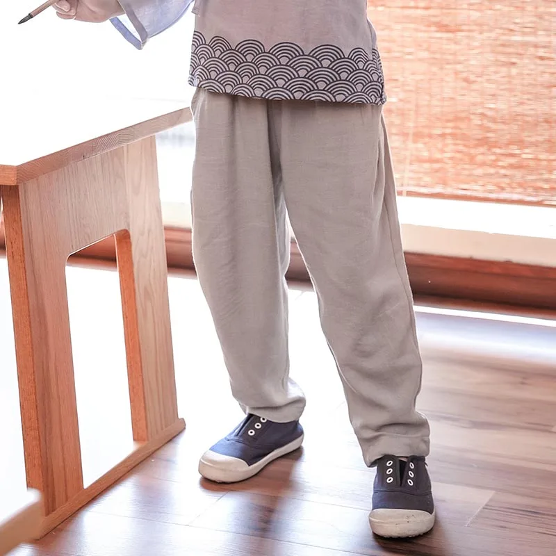 pants 1 Китайский Hanfu Одежда для мальчиков в китайском стиле для детей, костюм для китайского народного Костюмы Летняя Детская древний Феи в Корейском стиле династии Тан Цин Hanfu DQS1433 - Цвет: pants 1