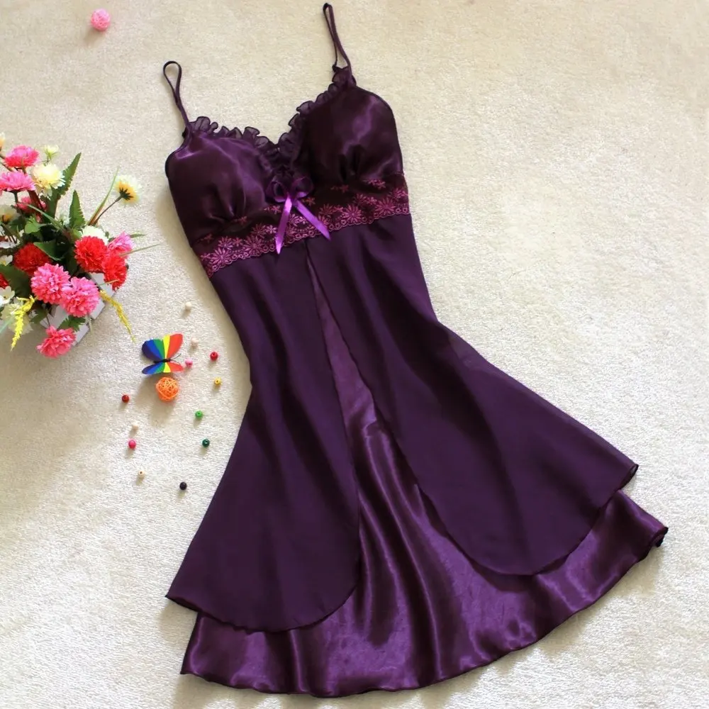 2014 summer nightgowns women spaghetti strap sexy lace night skirt Candy color sleepwear size M L XL | Женская одежда