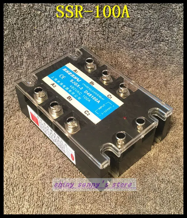 Трехфазный твердотельный реле постоянного тока 1 шт. SSR 100A 480VAC|brand service|relay 5relay harness