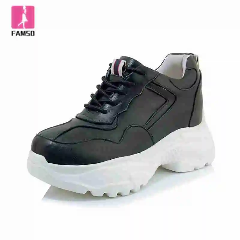 FAMSO 2019 Новый Для женщин вулканическая обувь Off White черный розовый увеличивающие