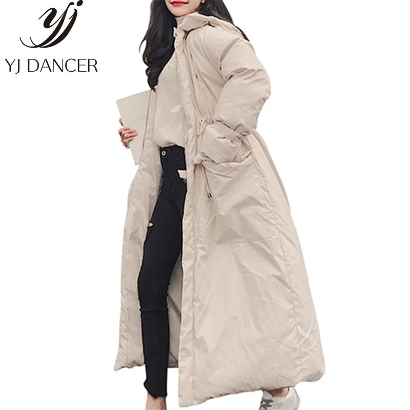 2018 зимнее пальто женское корейское Новое модное однотонное толстое длинное