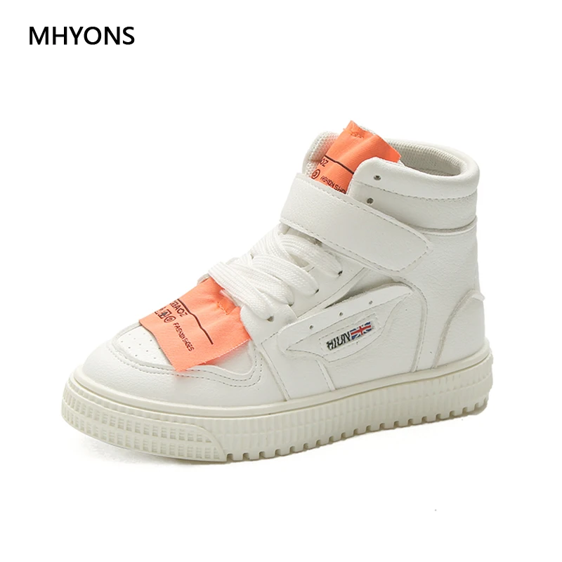 MHYONS/2018 осень дети сапоги Новинка зимы модные ботинки для девочек Кожаные martin из