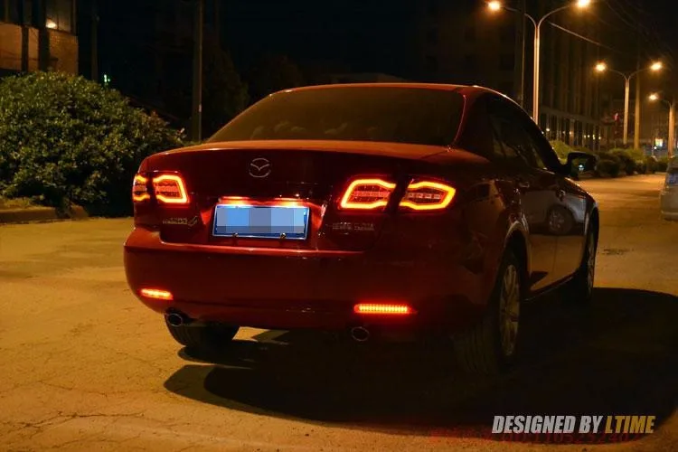Автомобильный задний светильник для Mazda 6, задний светильник s, Mazda 6 2004-2013, классический светодиодный задний фонарь, задний фонарь, DRL+ тормоз+ Парк+ сигнальный светодиодный светильник