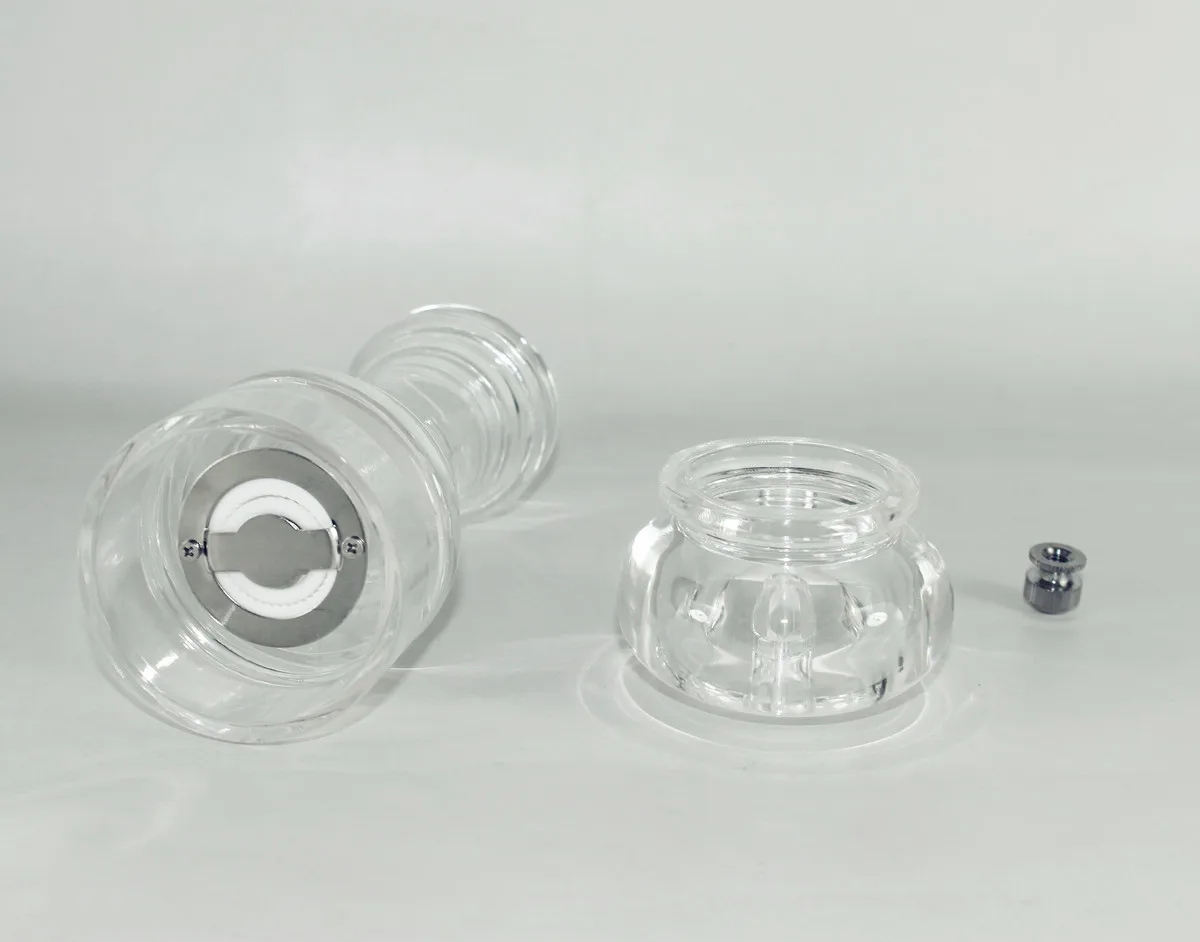 Нержавеющая сталь и прозрачная акриловая мельница для соли перца Регулируемая 7