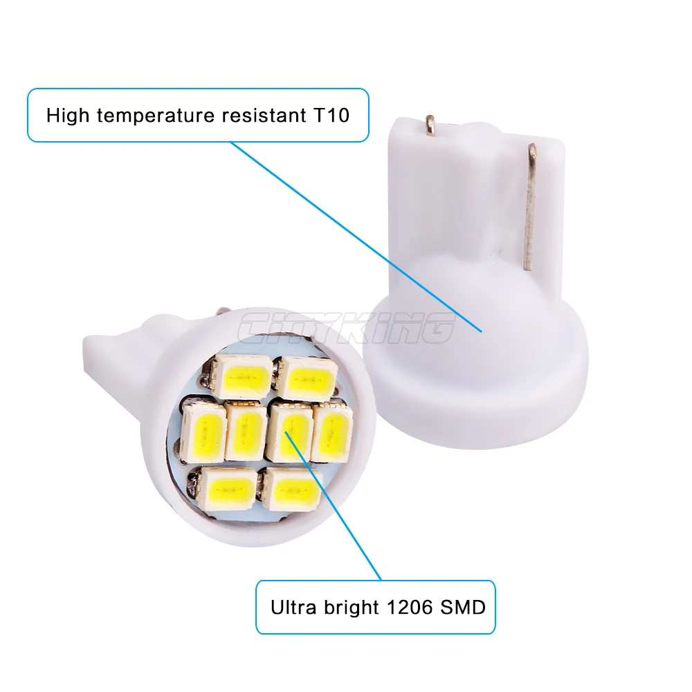 Оптовая продажа 500 шт./лот белый свет T10 8smd 1206 3020 led 194 168 192 W5WW5W клиновидный дверной
