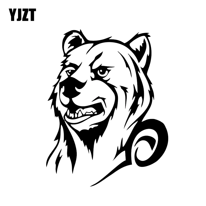 

YJZT 11*14,1 см, самая крутая голова медведя, наклейка на машину, виниловые высококачественные аксессуары, черный/серебряный цвет